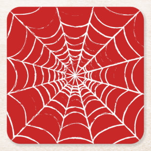 Porta-copo De Papel Quadrado Web Vermelha