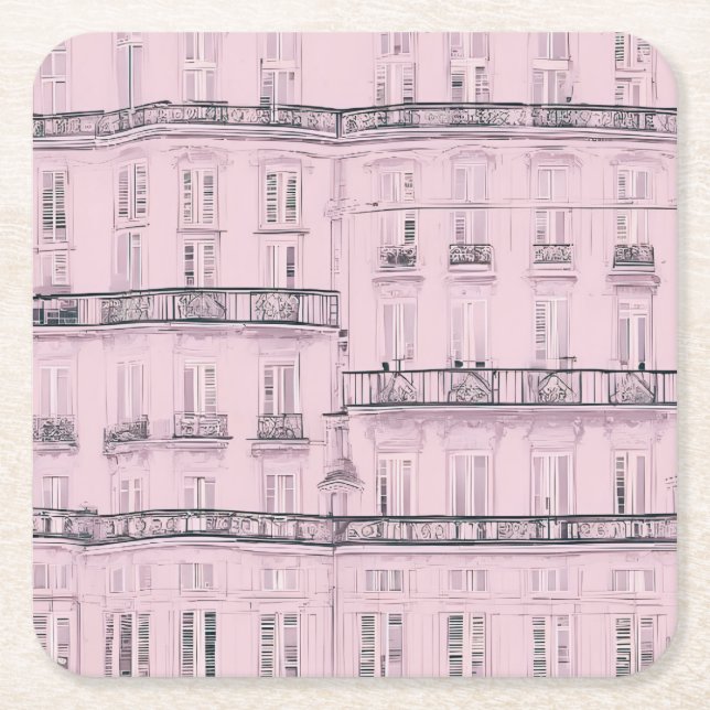 Porta-copo De Papel Quadrado Weekend a Paris  (Frente)