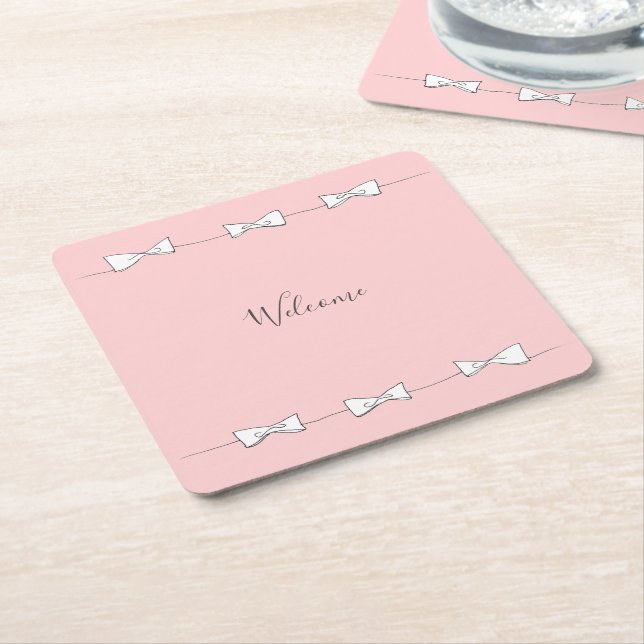 Porta-copo De Papel Quadrado Welcome bow lines (Inclinado)