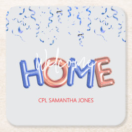 Porta-copo De Papel Quadrado Welcome Home Patriotic Military Hero Party