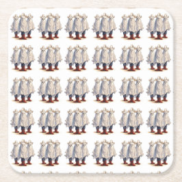 Porta-copo De Papel Quadrado Western Cowboy Fantasmas Spooky Padrão de Hallowee