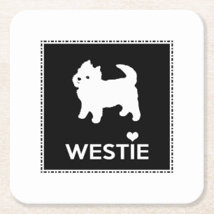 Porta-copo De Papel Quadrado Westie pequeno bonito - montanhas ocidentais