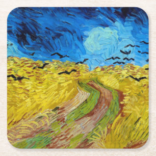 Porta-copo De Papel Quadrado Wheatfield com Crows, Van Gogh