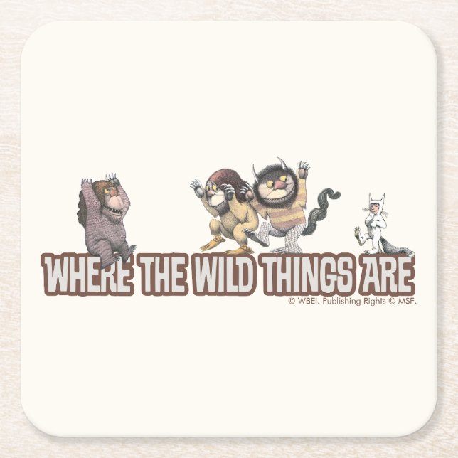 Porta-copo De Papel Quadrado Where the Wild Things Are Characters on Logo (Frente)