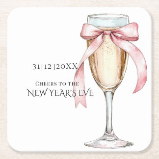 Porta-copo De Papel Quadrado Whimsical Champagne New Year's Eve Party