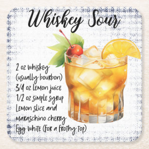 Porta-copo De Papel Quadrado Whiskey Sour