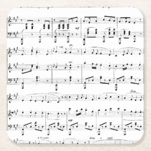 Porta-copo De Papel Quadrado White Sheet Music