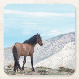 Porta-copo De Papel Quadrado Wild Mustang Stallion