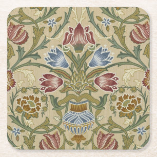 Porta-copo De Papel Quadrado William Morris Brocade Floral Wallpaper Padrão