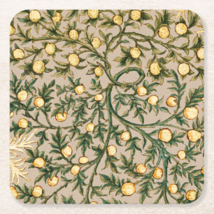 Porta-copo De Papel Quadrado William Morris Floral Frutas Jardim Flor Clássico