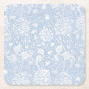 Porta-copo De Papel Quadrado William Morris Floral Patterno em Azul