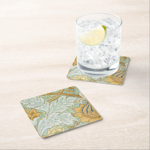 Porta-copo De Papel Quadrado William Morris - Folhagem de Vintage e Padrão Flor