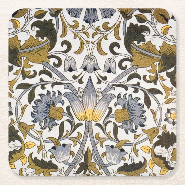 Porta-copo De Papel Quadrado William Morris Lodden floral (Frente)