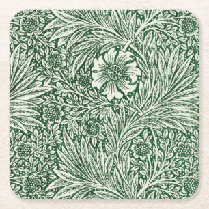 Porta-copo De Papel Quadrado william morris marigold flor verde floral