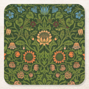 Porta-copo De Papel Quadrado William Morris Violet e Columbine Art Rug