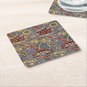 Porta-copo De Papel Quadrado William Morris Wandle English Floral Damask Design