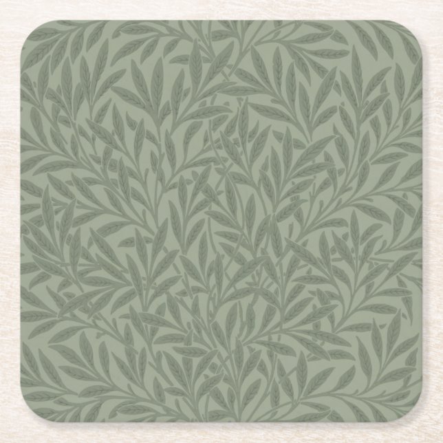 Porta-copo De Papel Quadrado William Morris Willow Flower Classic (Frente)