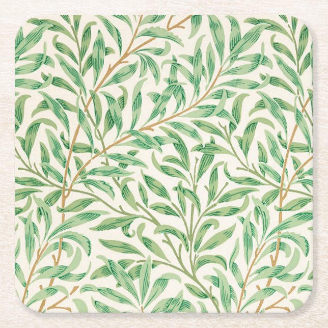 Porta-copo De Papel Quadrado Willow Bough William Morris Pattern (Frente)