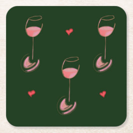 Porta-copo De Papel Quadrado Wine lover paper coasters