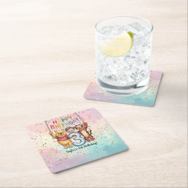 Porta-copo De Papel Quadrado Winnie the Pooh | Happy Birthday