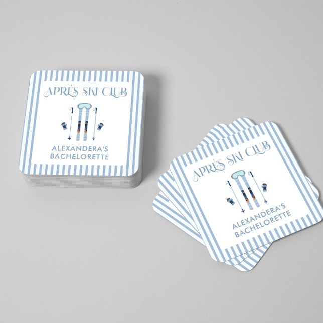 Porta-copo De Papel Quadrado Winter Apres Ski Bachelorette Party  (Criador carregado)