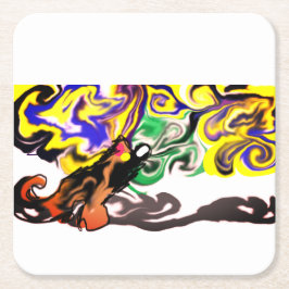 Porta-copo De Papel Quadrado Wolf night stary 