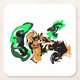 Porta-copo De Papel Quadrado Wolf  winter  joy