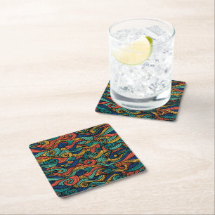 Porta-copo De Papel Quadrado Wool Topped paisley