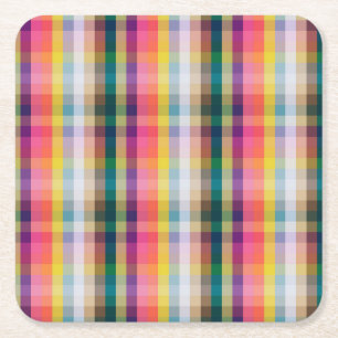 Porta-copo De Papel Quadrado Xadrez escocesa abstrata