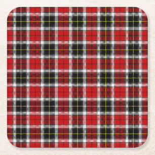 Porta-copo De Papel Quadrado Xadrez Vermelho Marrom Verifica Padrão-52626