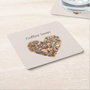 Porta-copo De Papel Quadrado Xícaras de Coração de Café com Creme
