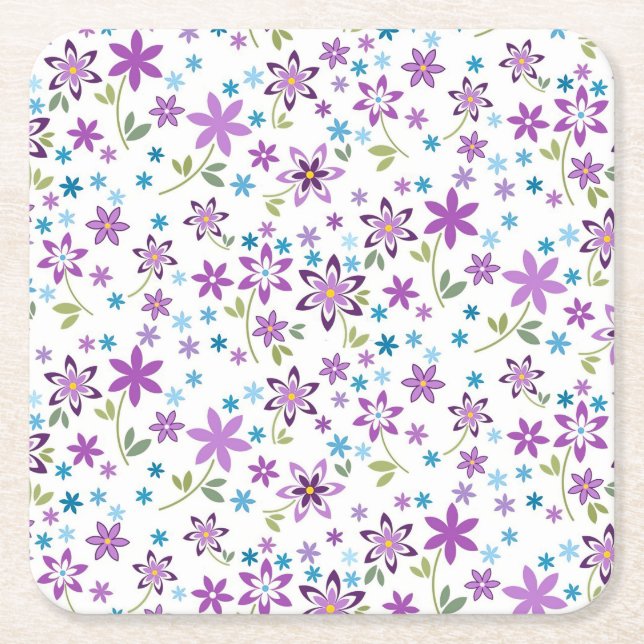 Porta-copo De Papel Quadrado Xmas Gift Bonito Ditsy Floral (Frente)