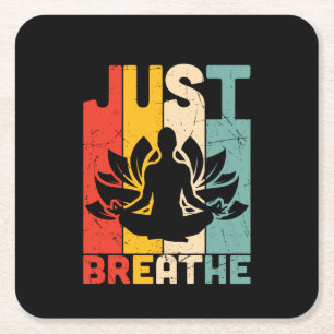 Porta-copo De Papel Quadrado Yoga Lover Apenas Respira Lotus Yoga