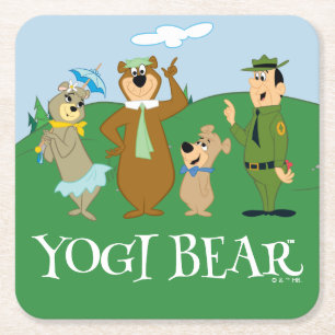 Porta-copo De Papel Quadrado Yogi Bear e Friends Classic Pose