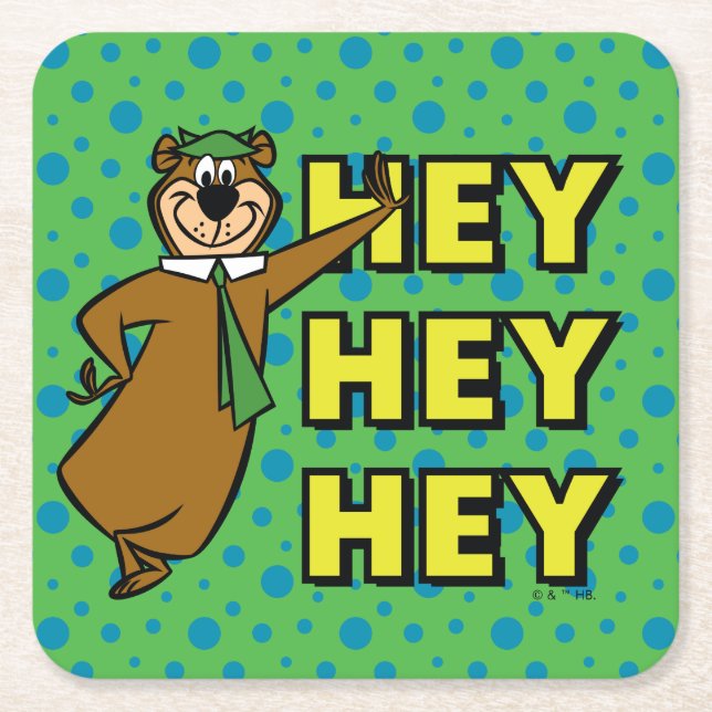Porta-copo De Papel Quadrado Yogi Bear Ei Ei (Frente)