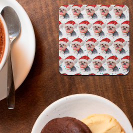 Porta-copo De Papel Quadrado Yorkshire Terrier Dog Raça Estrelas de Natal