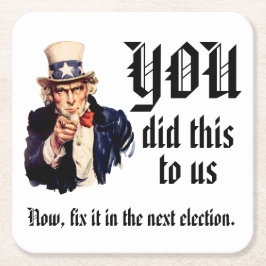 Porta-copo De Papel Quadrado YOU Did This to Us