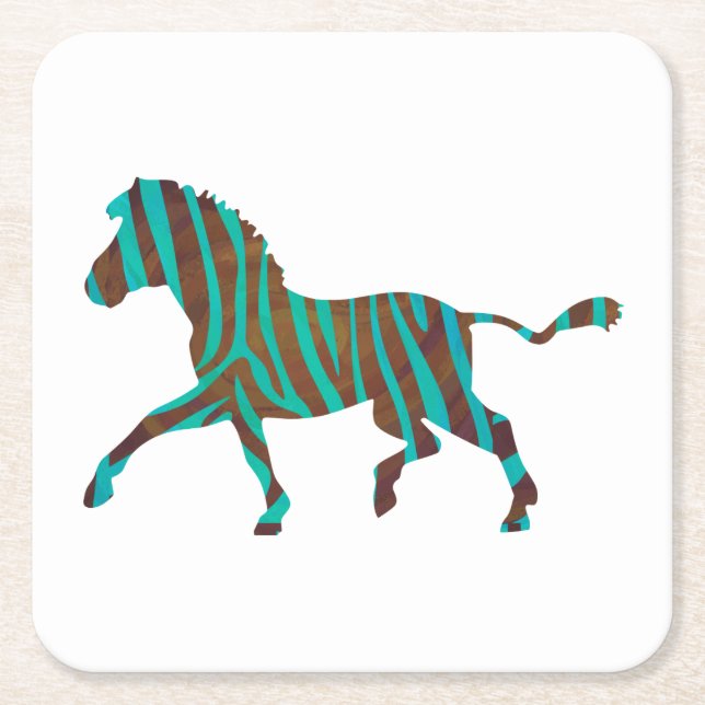 Porta-copo De Papel Quadrado Zebra Black e Green Impressão (Frente)