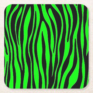 Porta-copo De Papel Quadrado Zebra verde limão