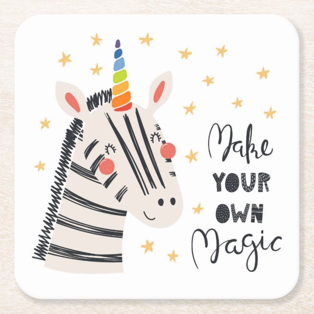 Porta-copo De Papel Quadrado Zebri-milho da inspiração (Frente)