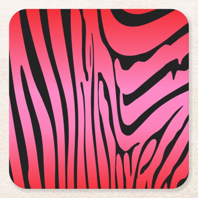 Porta-copo De Papel Quadrado Zesty Zebra Red (Frente)
