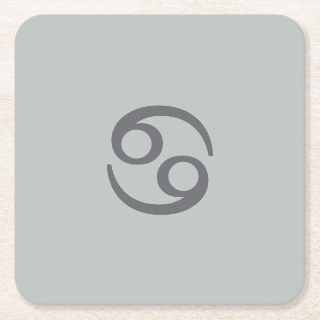 Porta-copo De Papel Quadrado Zodiac cancer - cinza pálida (Frente)