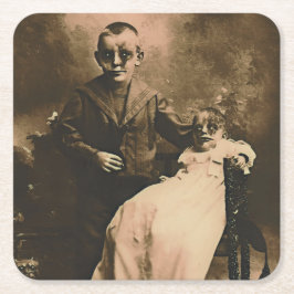 Porta-copo De Papel Quadrado Zombie Siblings