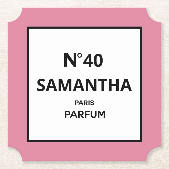 Porta-copo De Papel QUALQUER ANO de Aniversário do Designer de Perfume (Frente)