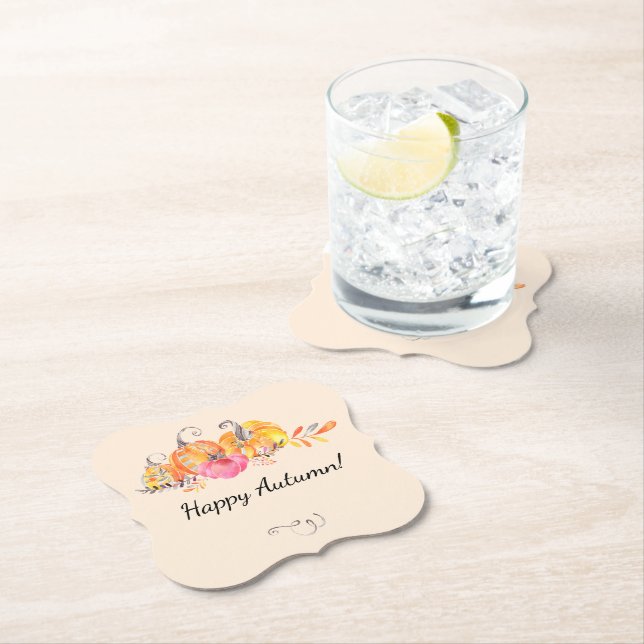 Porta-copo De Papel Queda de outono no Halloween Pumpkins Aquarela (Insitu)