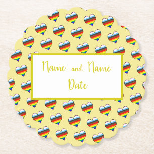 Porta-copo De Papel Rainbow Heart Pattern