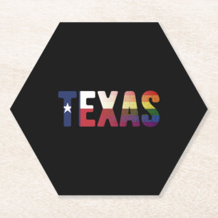 Porta-copo De Papel Rainbow Texas Flag Design para orgulho de Texan LG
