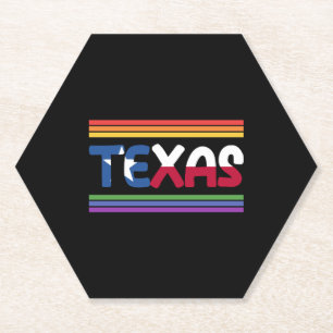 Porta-copo De Papel Rainbow Texas Flag Design para orgulhosos LGBT+ Te