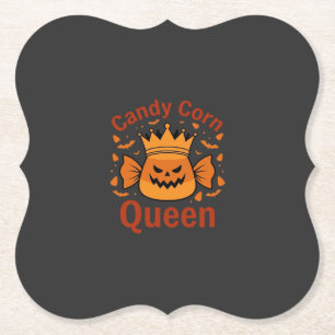 Porta-copo De Papel Rainha do Candy Corn Coroa de Halloween Morcegos_1