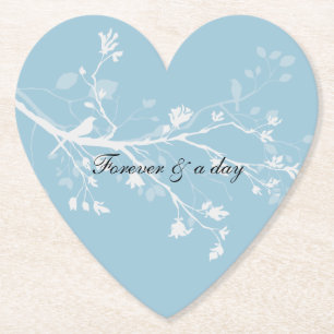 Porta-copo De Papel Ramos de Pássaro Branco Azul